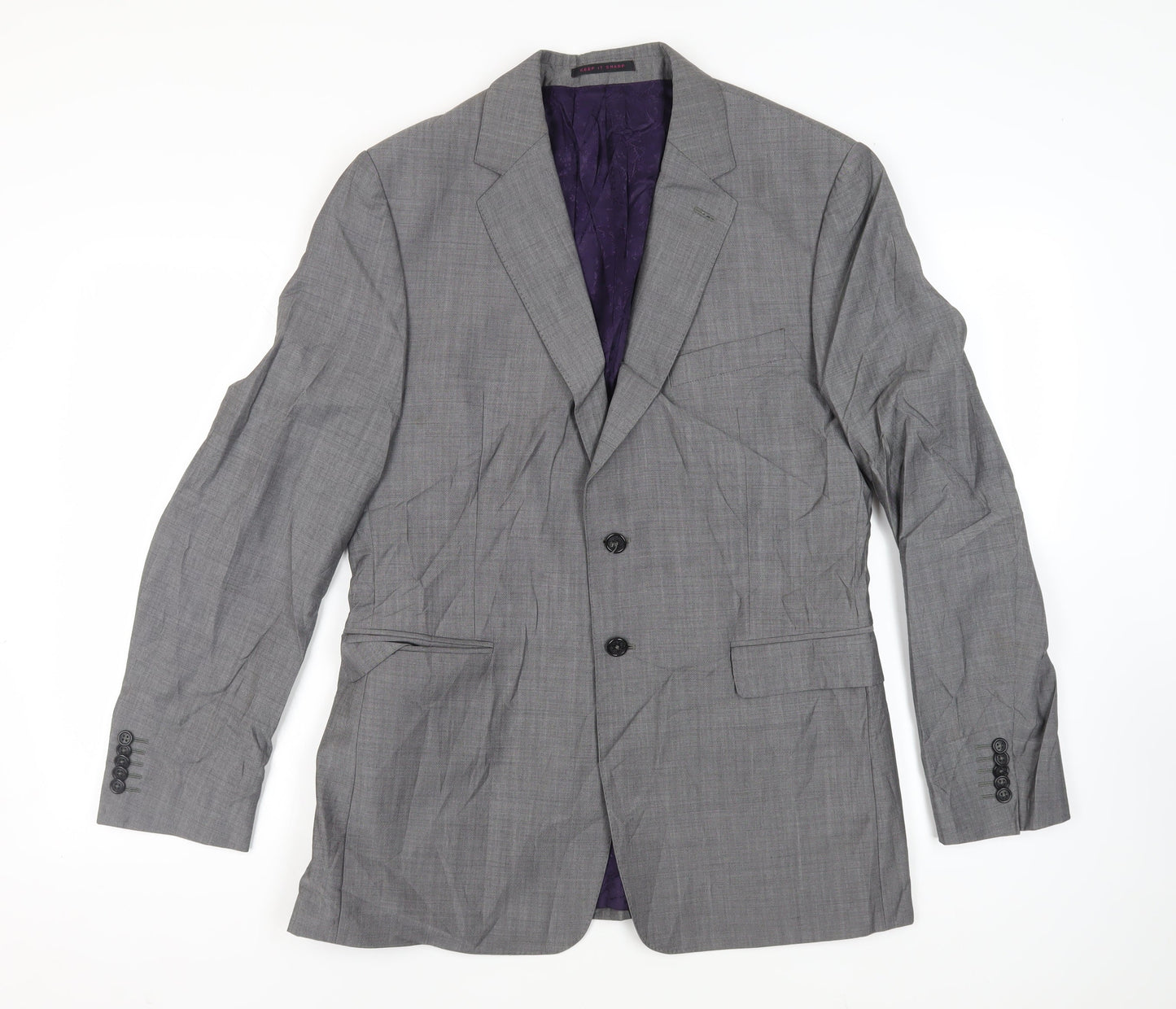 Duchamp Mens Grey Wool Jacket Suit Jacket Size 42 Regular