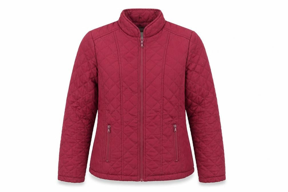 Store Twenty One Womens Red Quilted Jacket Size 10 Zip - Zipped Pockets