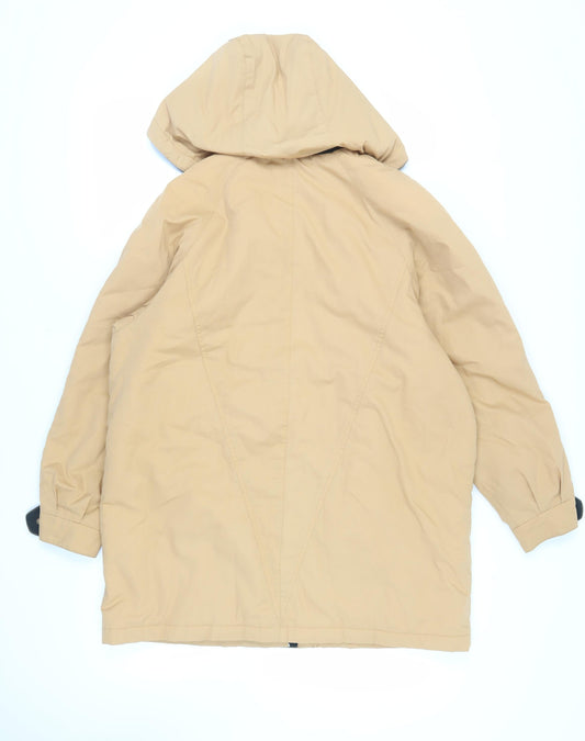 NuAge Womens Beige Pea Coat Coat Size 14 Zip - Vintage