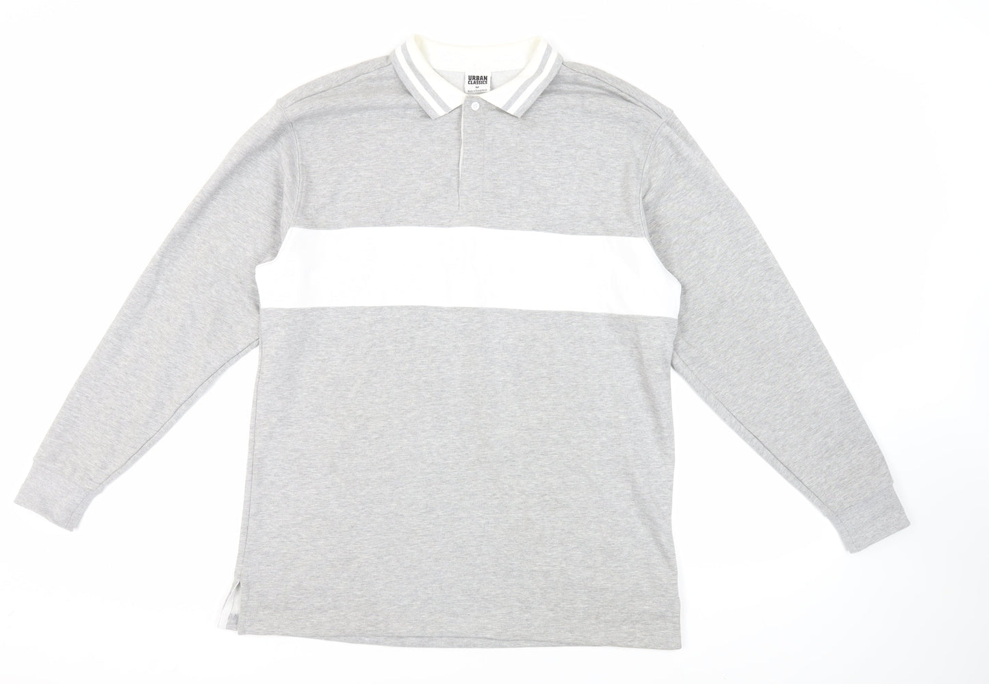 Urban Classics Mens Grey Cotton Pullover Sweatshirt Size M
