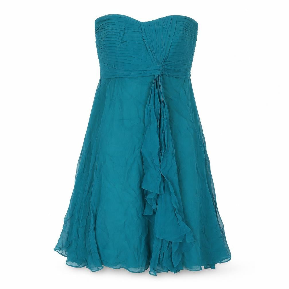Coast Womens Green Silk A-Line Size 12 Sweetheart Zip