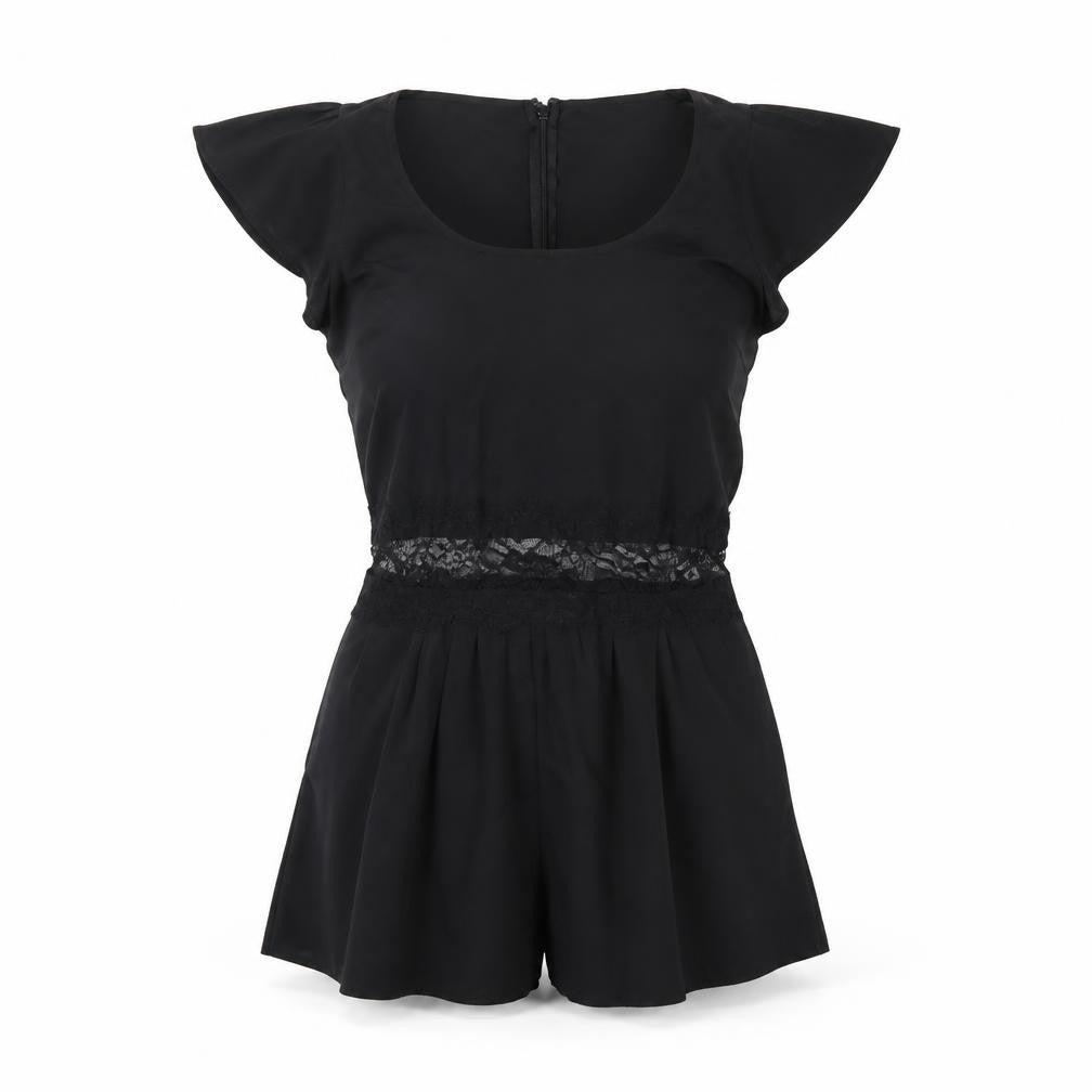 Miss Selfridge Womens Black Polyester Playsuit One-Piece Size 8 Zip