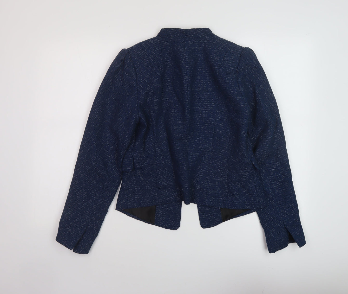 H&M Womens Blue Geometric Jacket Size 14
