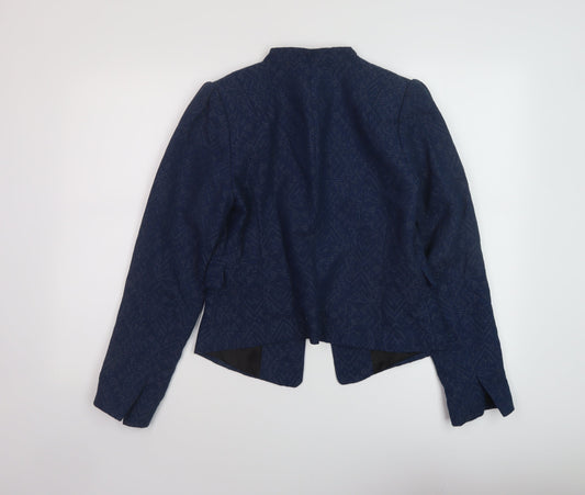 H&M Womens Blue Geometric Jacket Size 14