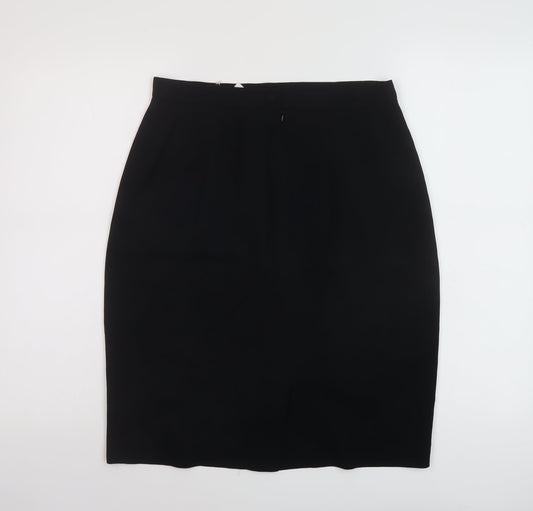 Planet Womens Black Acetate A-Line Skirt Size 14 Zip