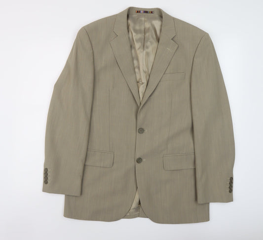 River Island Mens Beige Polyester Jacket Suit Jacket Size 38 Regular