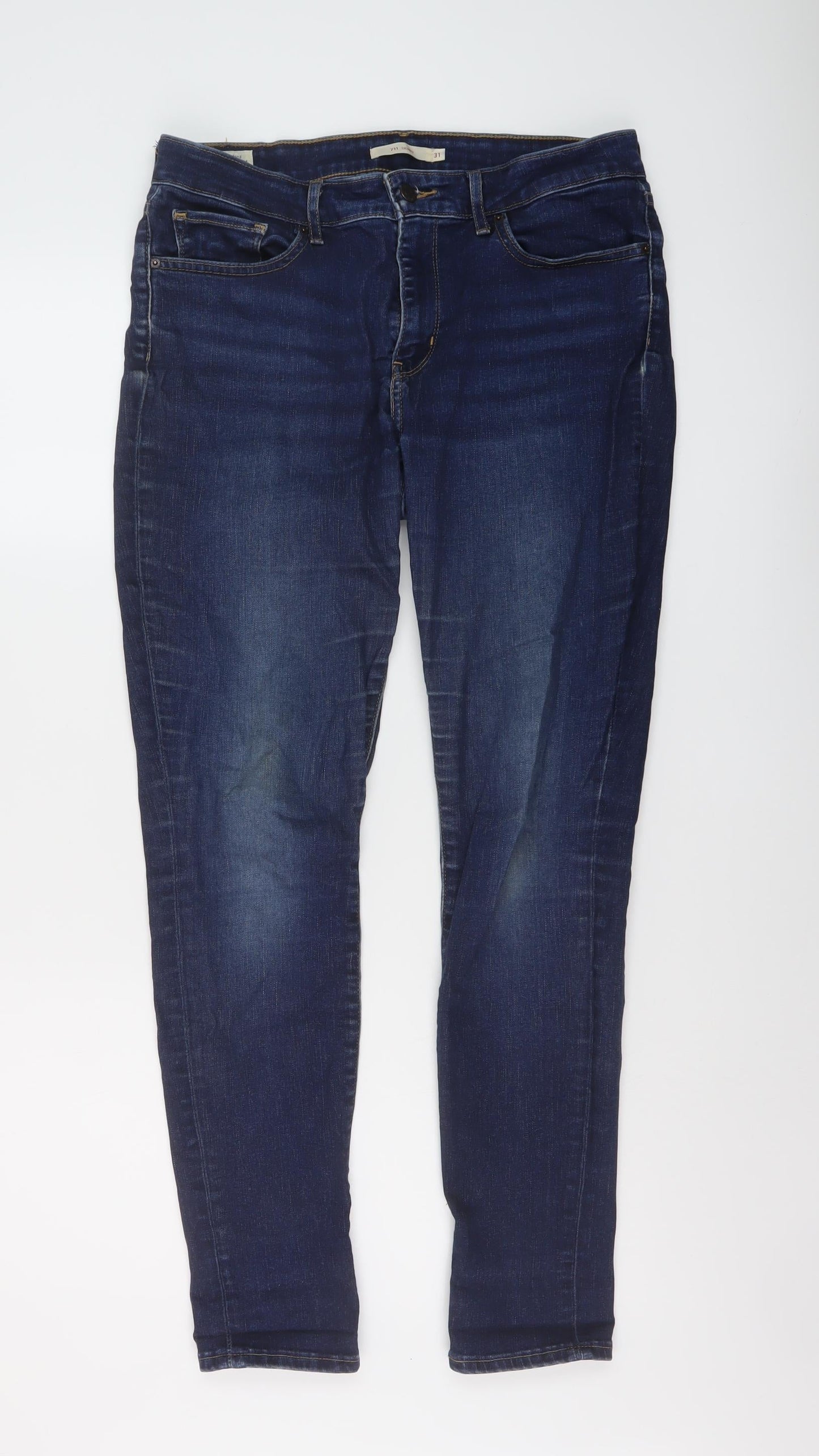 Levi's Womens Blue Cotton Skinny Jeans Size 31 in L30 in Regular Button