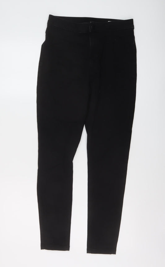 Marks and Spencer Womens Black Cotton Skinny Jeans Size 12 L28 in Regular Button