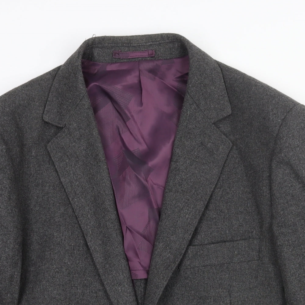 Duchamp Mens Grey Wool Jacket Suit Jacket Size 40 Regular