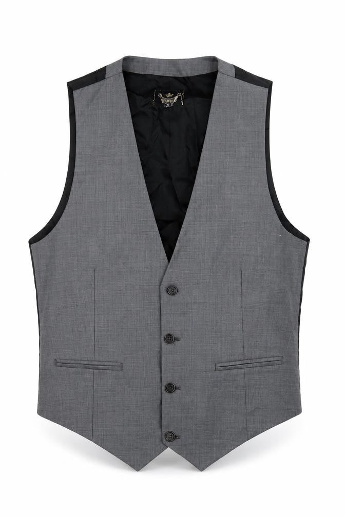 River Island Mens Grey Wool Jacket Suit Waistcoat Size M Regular