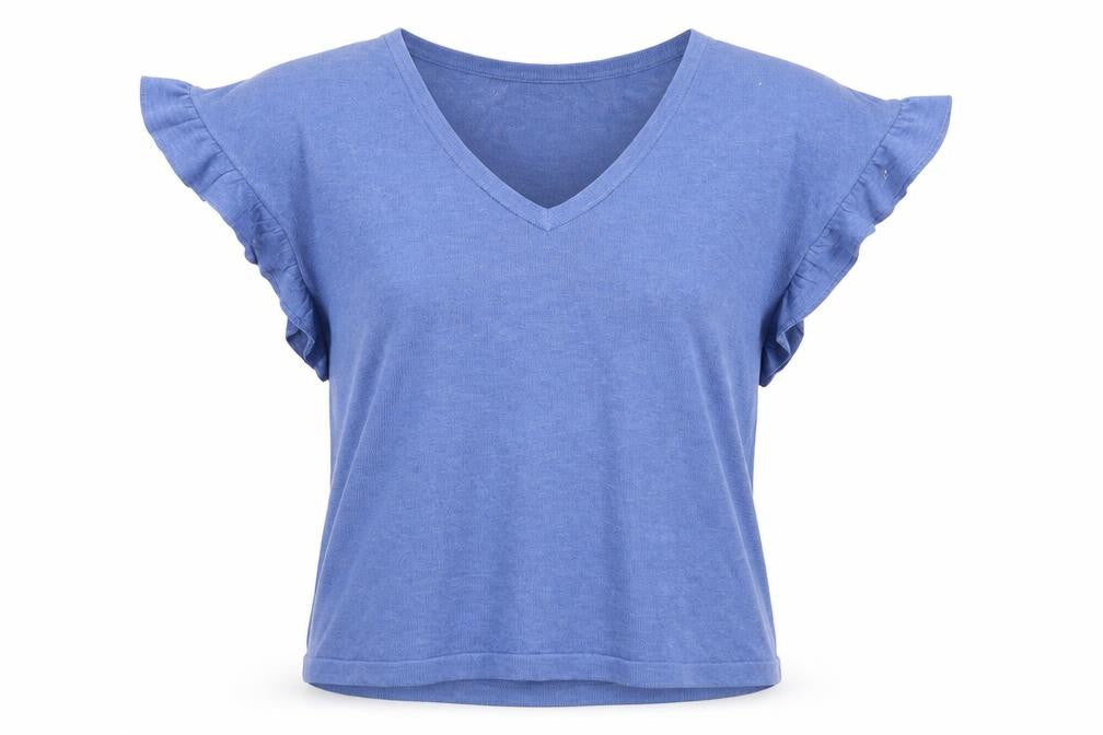 NEXT Womens Blue V-Neck Acrylic Pullover Jumper Size M - Frill