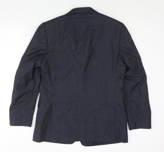 Hammond & CO Mens Blue Check Wool Jacket Suit Jacket Size 40 Regular