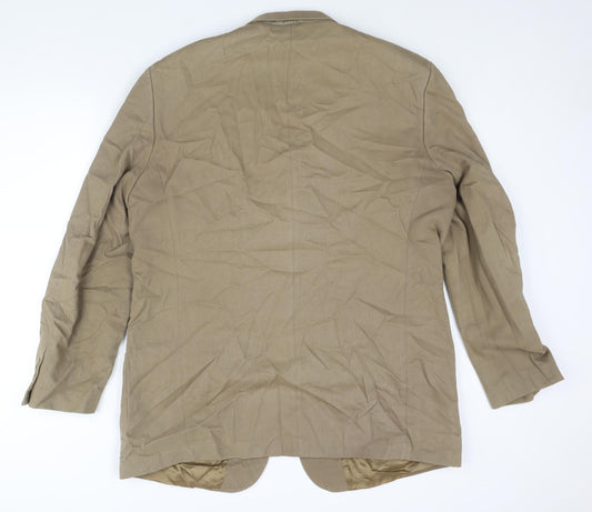 Marks and Mens Beige Cotton Jacket Blazer Size 46 Regular