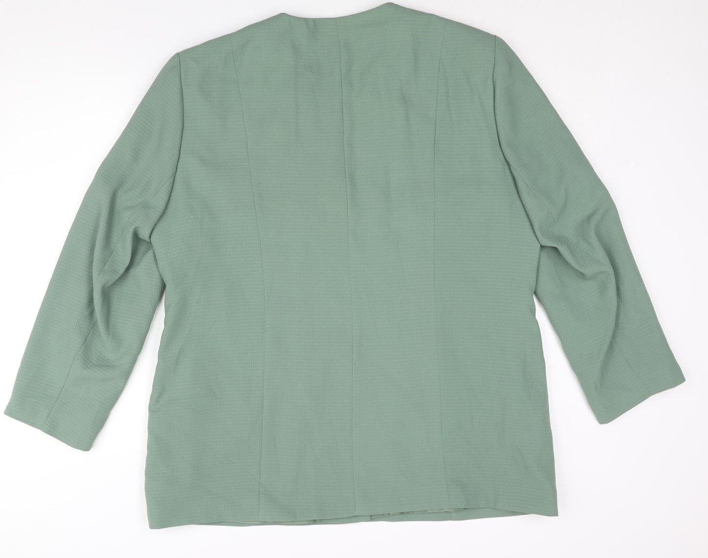 Fashion Extra Womens Green Jacket Size 20 Button - Pleated Embroidered
