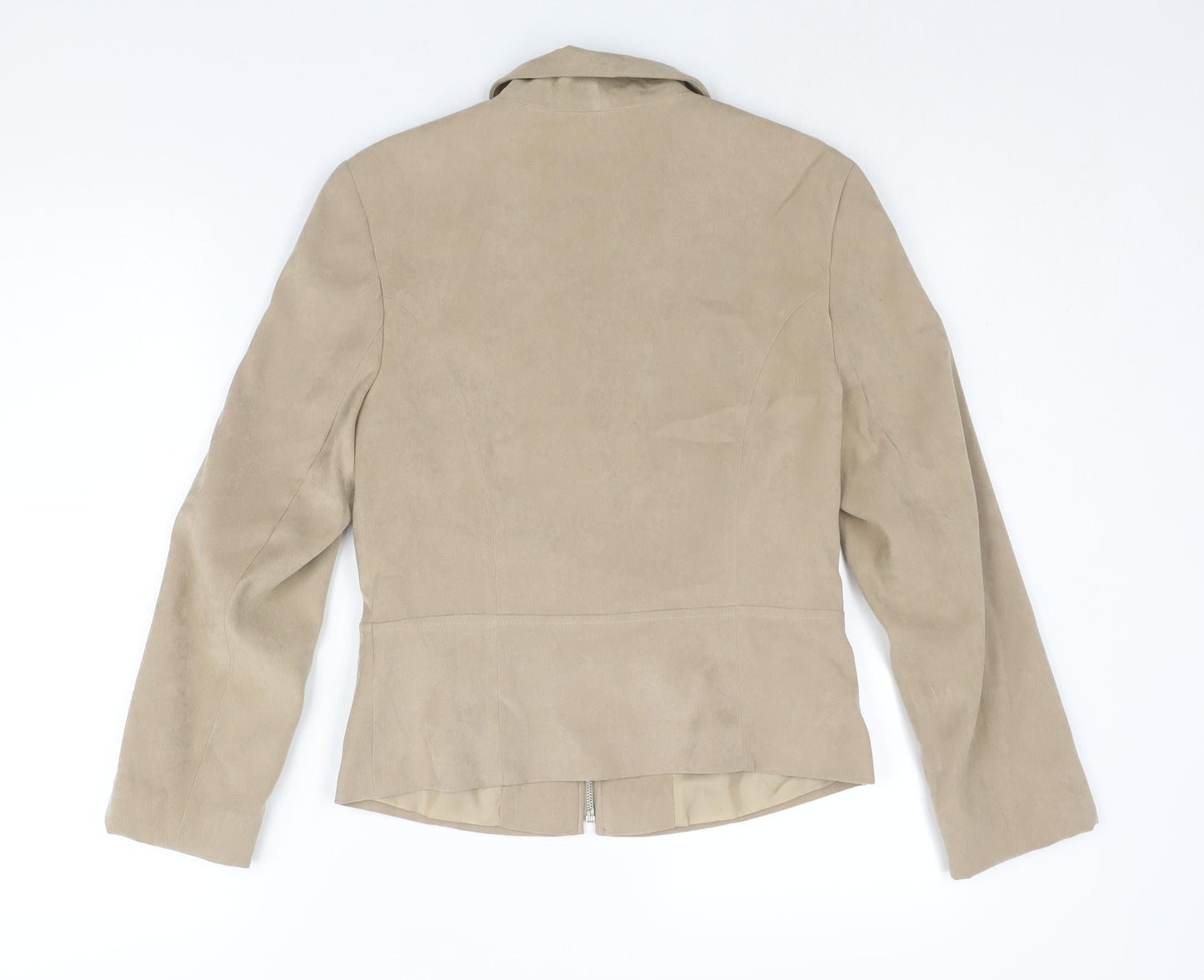 AMARANTO Womens Beige Jacket Size 10 Zip