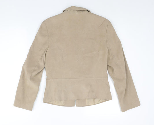 AMARANTO Womens Beige Jacket Size 10 Zip