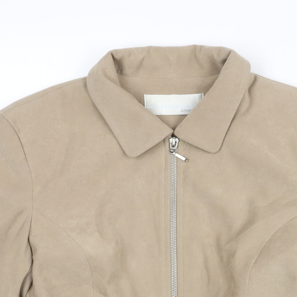 AMARANTO Womens Beige Jacket Size 10 Zip