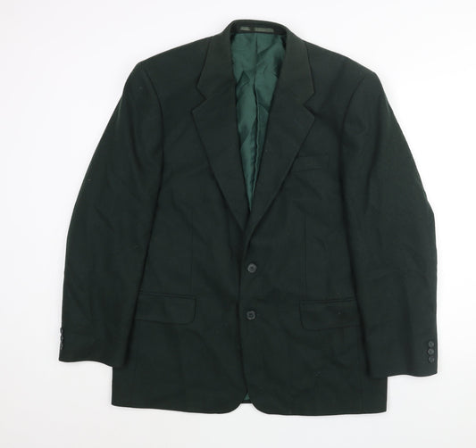 Burton Mens Green Wool Jacket Suit Jacket Size 40 Regular