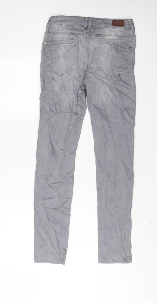 Richmond Mens Grey Cotton Straight Jeans Size 26 in L30 in Slim Zip