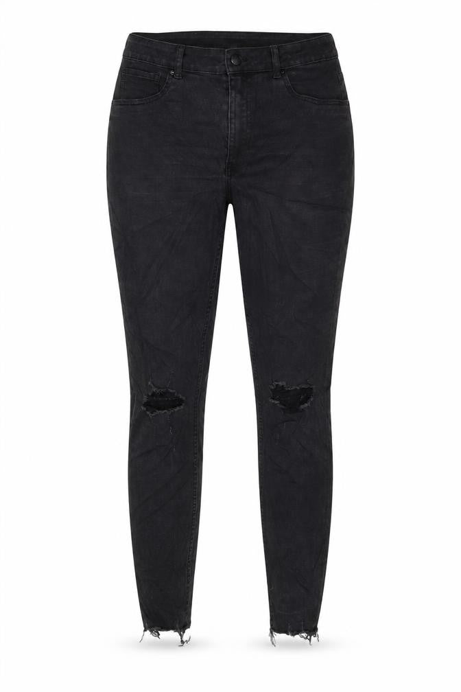 H&M Womens Grey Cotton Skinny Jeans Size 16 L29 in Regular Zip