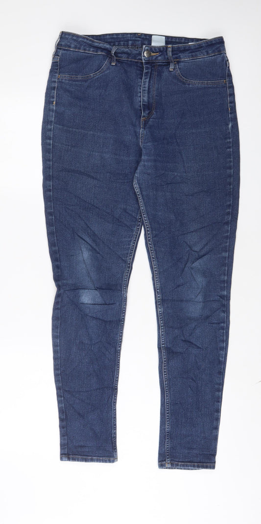 H&M Womens Blue Cotton Skinny Jeans Size 31 in L29 in Regular Zip