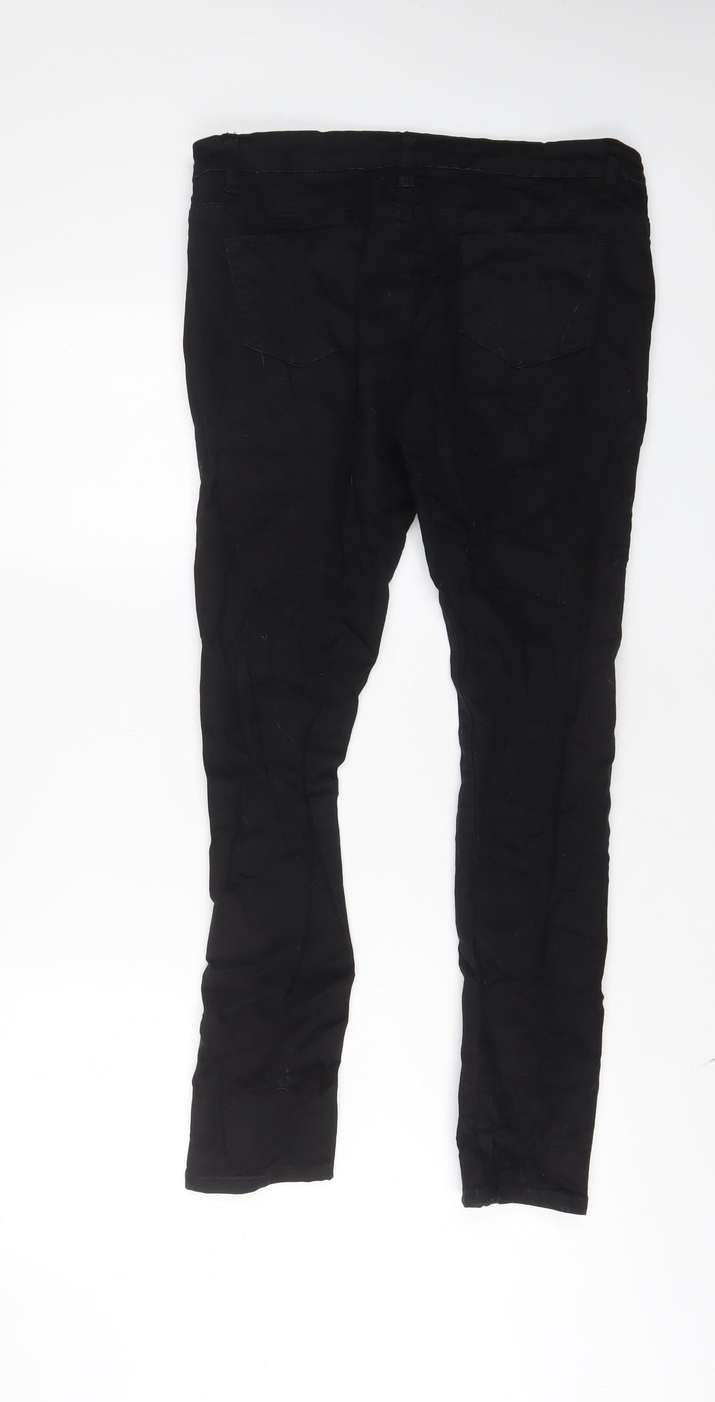 The Rockin Rev Womens Black Cotton Skinny Jeans Size 14 L29 in Regular Zip