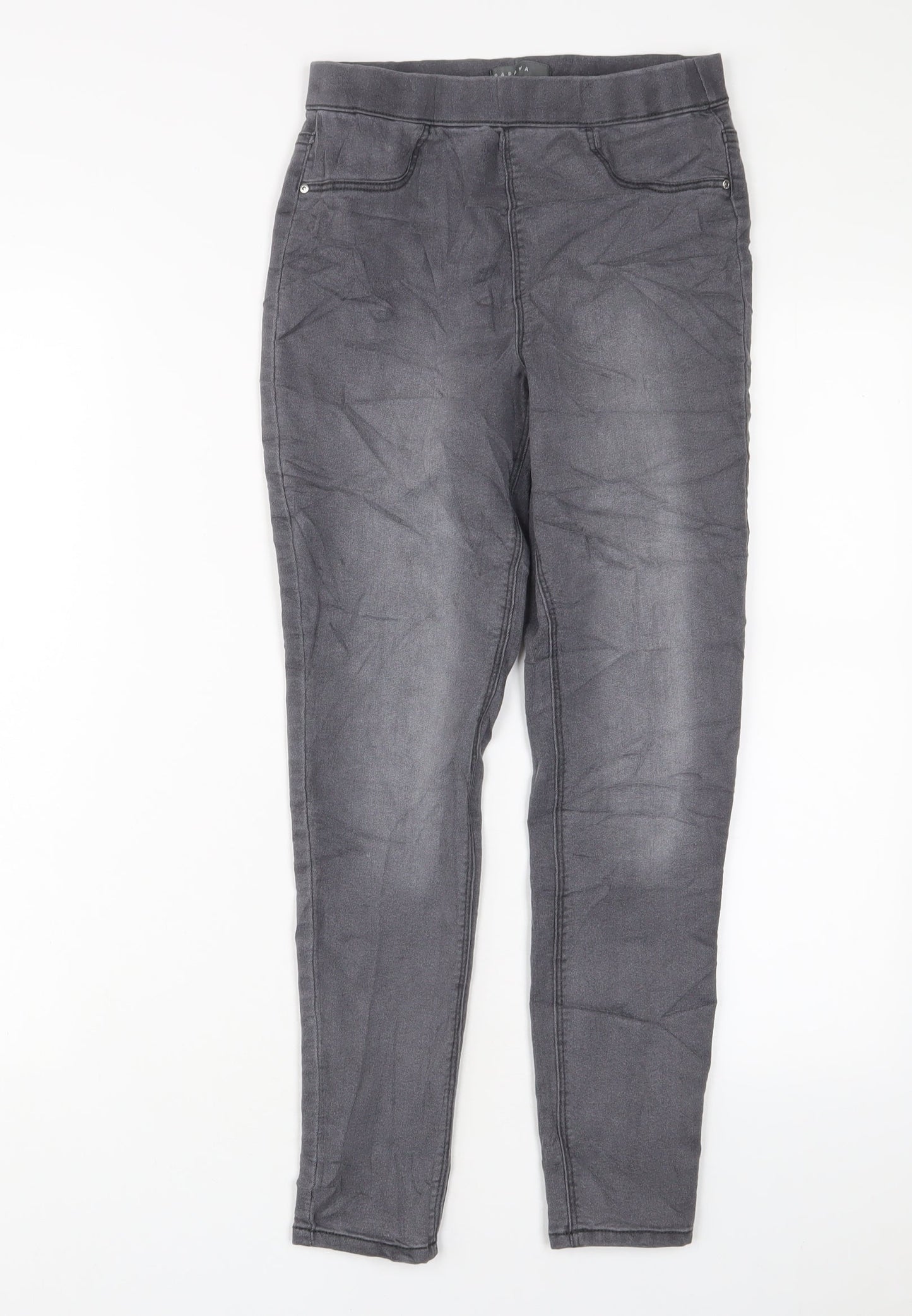 Papaya Womens Grey Cotton Jegging Jeans Size 6 L25 in Regular