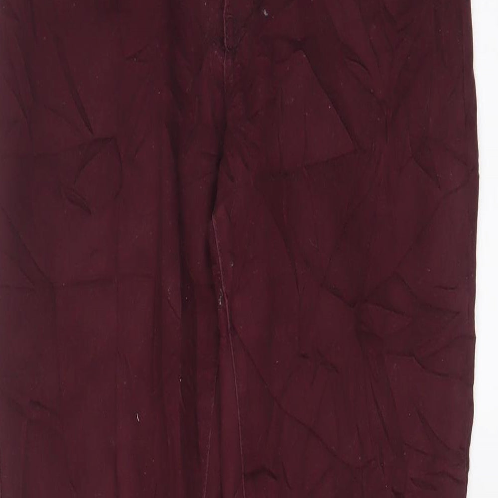 H&M Womens Red Cotton Skinny Jeans Size 10 L31 in Regular Zip