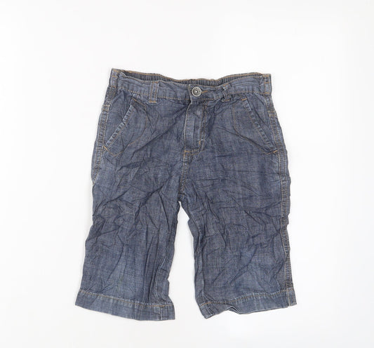 NEXT Boys Blue Cotton Bermuda Shorts Size 5 Years L8 in Regular Zip - Adjustable waist