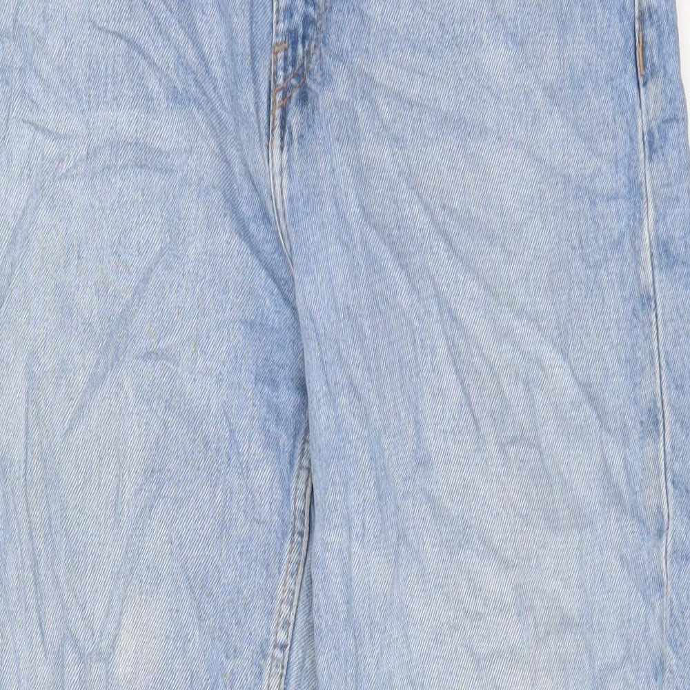 Weekday Womens Blue Cotton Straight Jeans Size 28 in L28 in Regular Zip