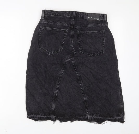 ONLY Womens Black Cotton A-Line Skirt Size M Zip