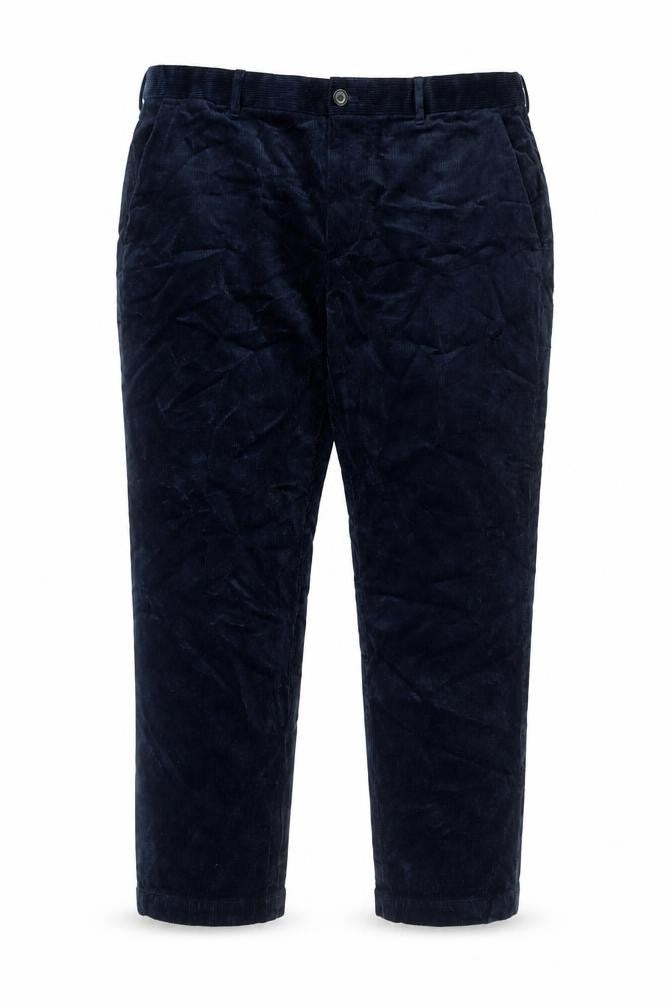Marks and Spencer Womens Blue Cotton Trousers Size 46 L29 in Regular Zip - Short Leg