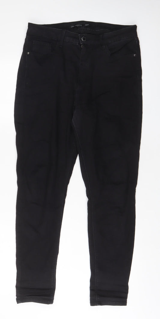 Tiffosi Womens Black Cotton Skinny Jeans Size 32 in L29 in Regular Zip