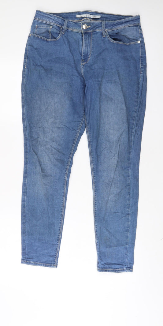 Tiffosi Womens Blue Cotton Skinny Jeans Size 32 in L28 in Regular Zip
