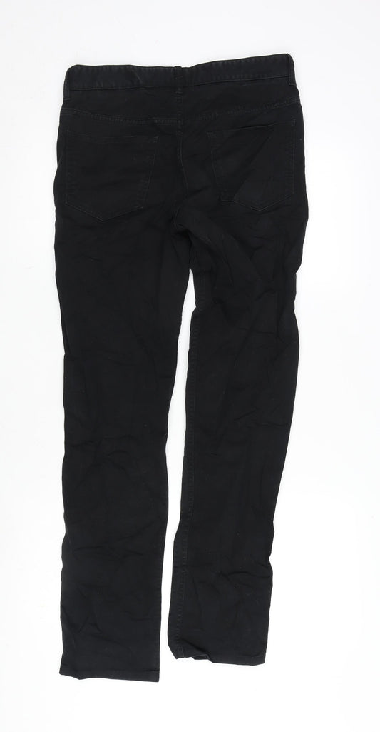 Spoke Womens Black Cotton Blend Straight Jeans Size 30 in L28.5 in Regular Button