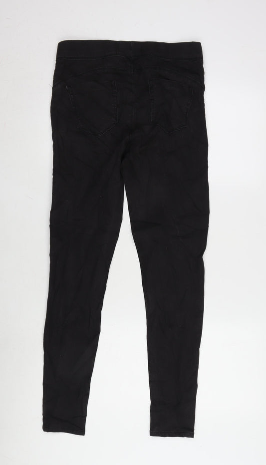 Denim & Co. Womens Black Cotton Blend Jegging Jeans Size 12 L29 in Regular