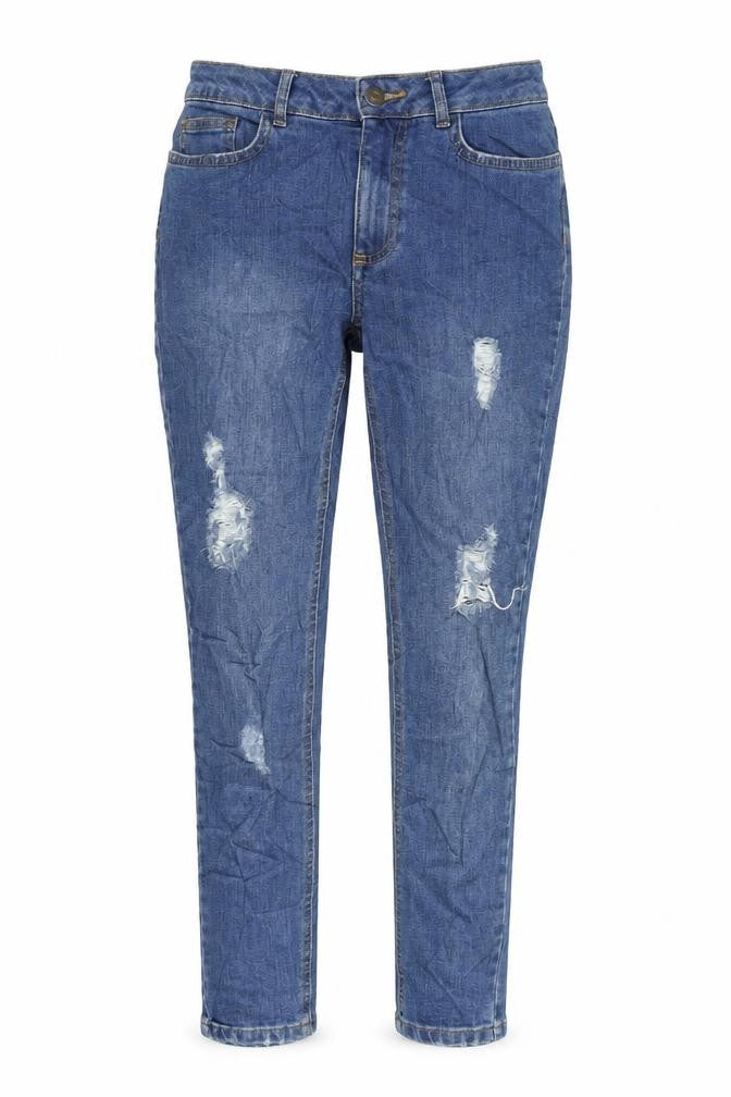 TU Womens Blue Cotton Blend Straight Jeans Size 8 L29 in Extra-Slim Zip
