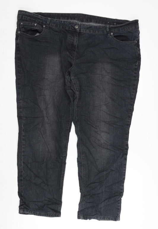 Kayota Lil;y Womens Blue Cotton Blend Straight Jeans Size 46 in L28 in Regular Zip