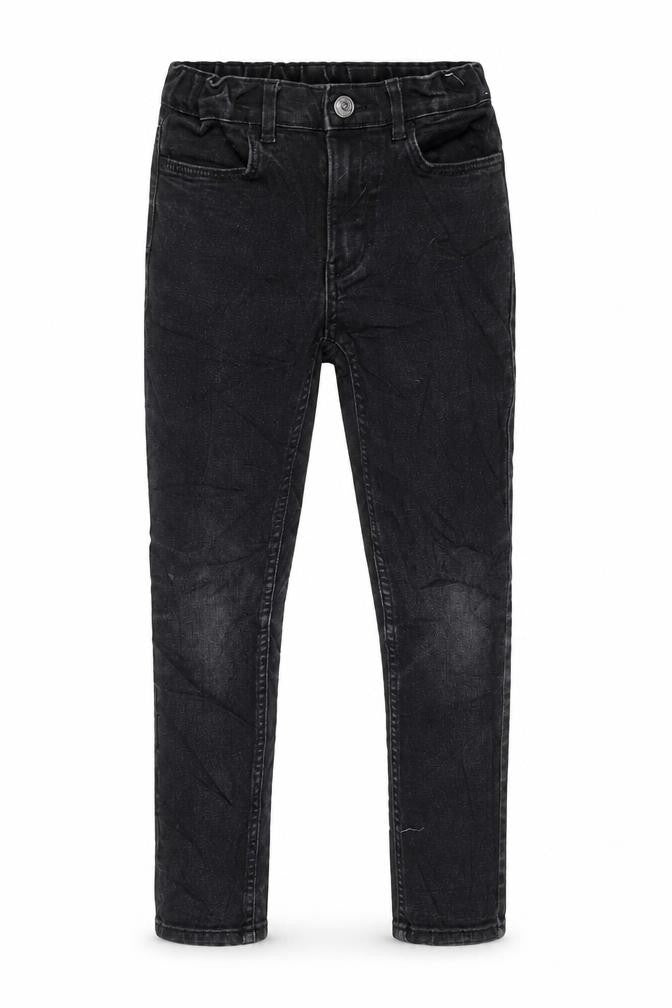 H&M Girls Grey Cotton Tapered Jeans Size 7-8 Years L20 in Regular Zip