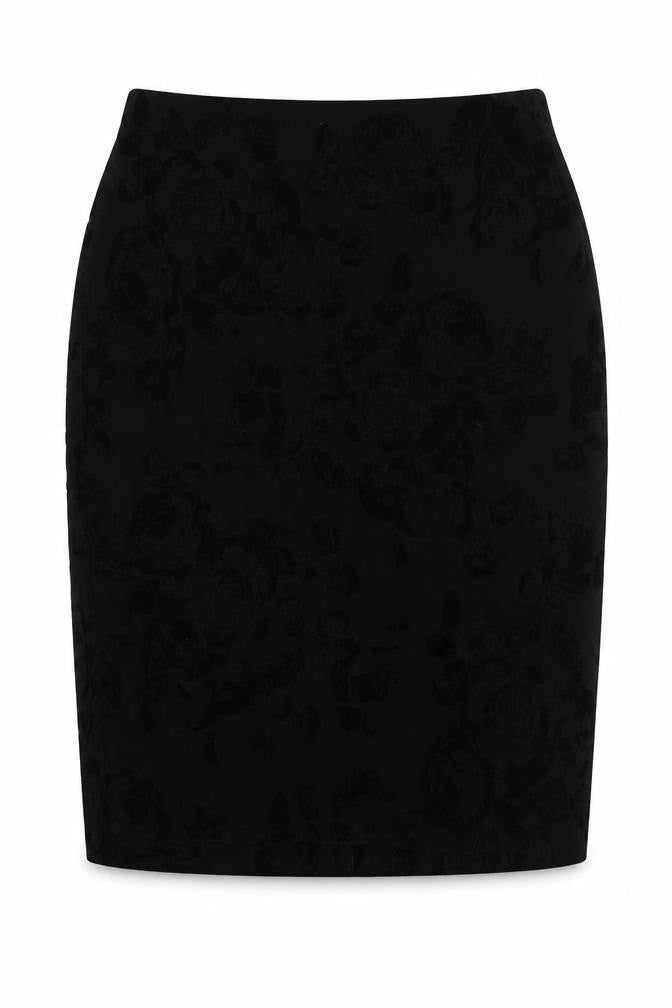 Roman Womens Black Geometric Polyester A-Line Skirt Size 18