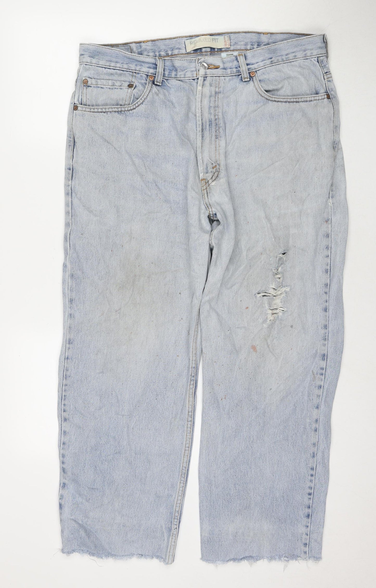 Levi's Mens Blue Cotton Straight Jeans Size 38 in L30 in Regular Zip