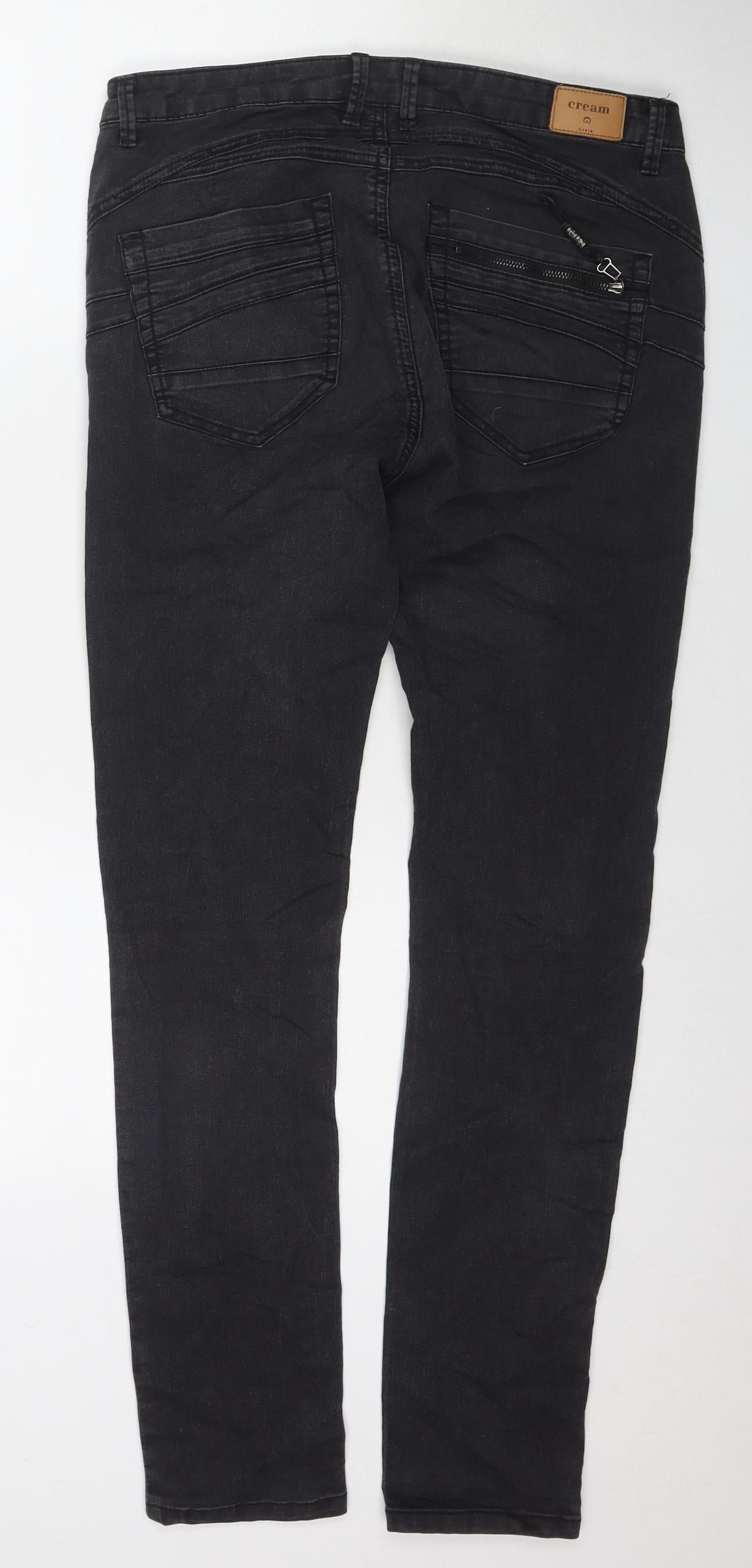 Cream Womens Black Cotton Skinny Jeans Size 31 in L31 in Regular Zip
