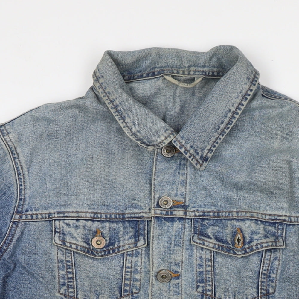 Marks and Spencer Womens Blue Jacket Size 18 Button