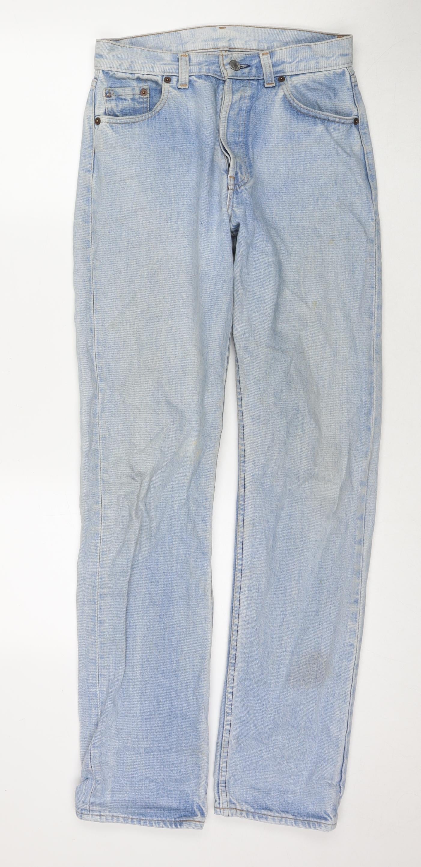 Levi's Womens Blue Polyester Blend Straight Jeans Size 28 in L32 in Regular Zip