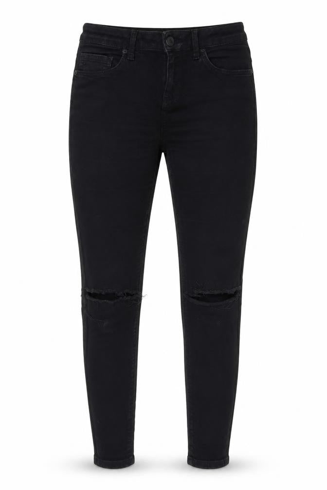 Topshop Womens Black Cotton Skinny Jeans Size 28 L28 in Regular Zip