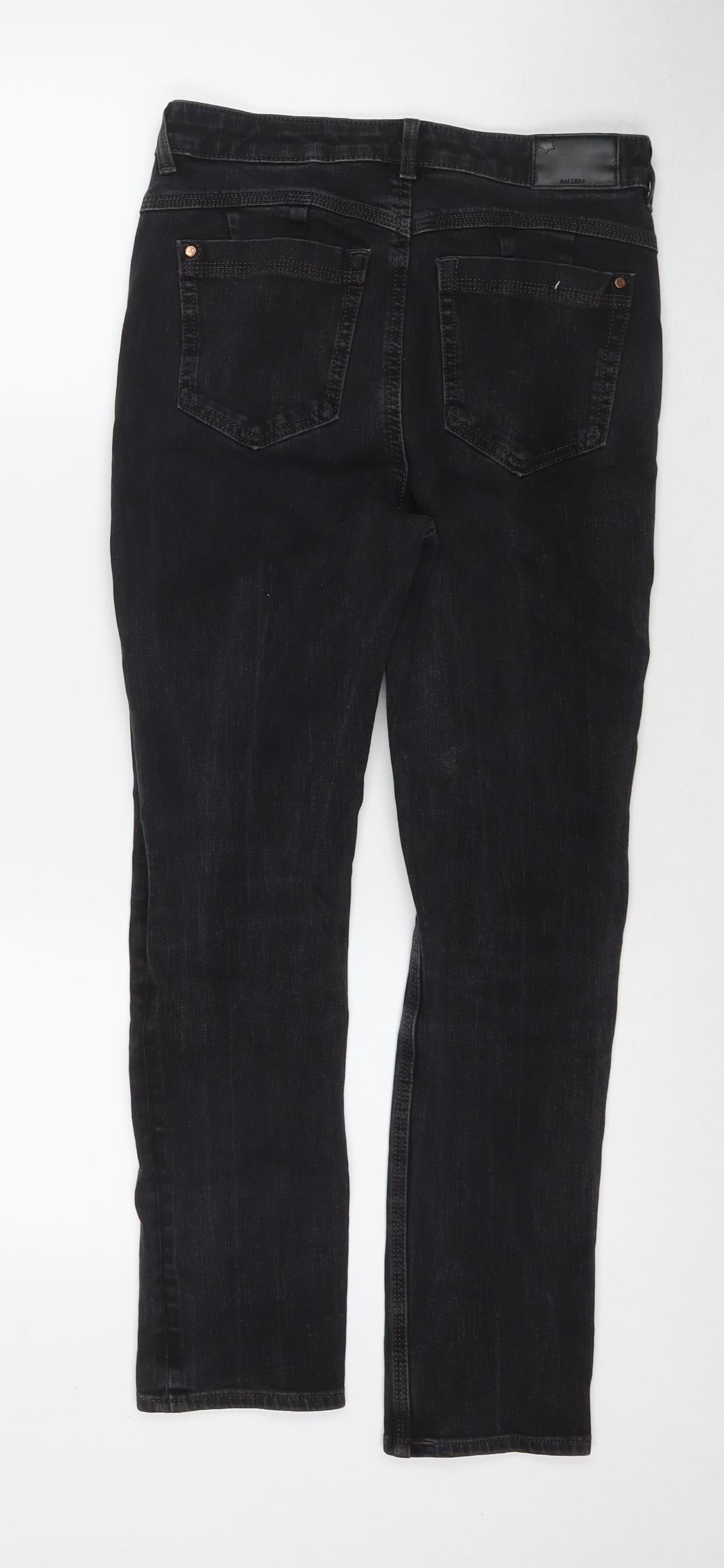 Marks and Spencer Womens Black Cotton Skinny Jeans Size 10 L26 in Regular Zip