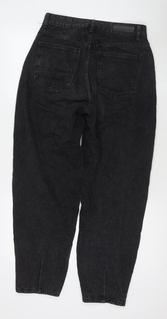 Cotton:On Womens Black Cotton Straight Jeans Size 10 L29 in Regular Zip