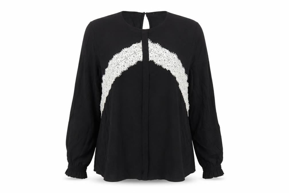 Marks and Spencer Womens Black Viscose Basic Blouse Size 16 Round Neck