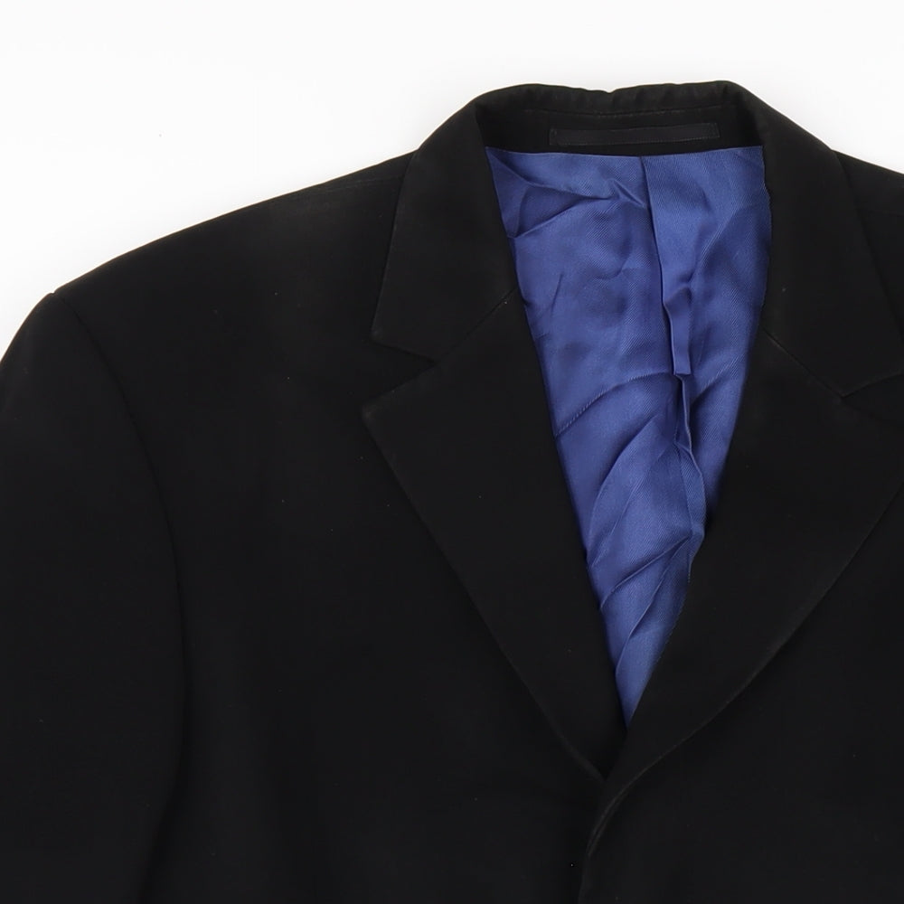 Anagram Mens Black Polyester Jacket Blazer Size 44 Regular