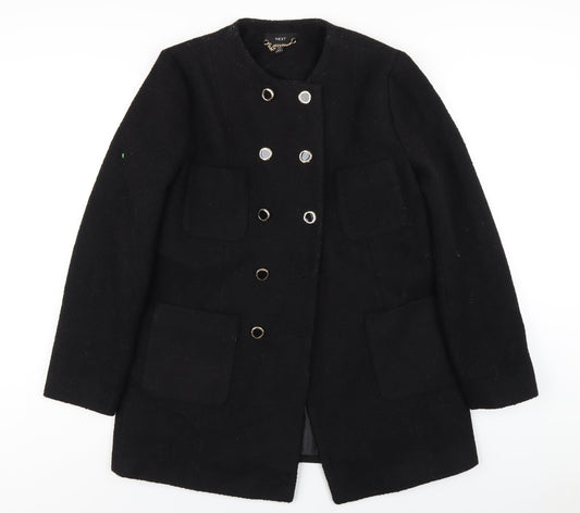 NEXT Womens Black Pea Coat Coat Size 12 Button